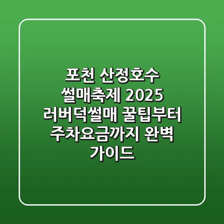 포천 산정호수 썰매축제 2025: 러버덕썰매 꿀팁부터 주차요금까지 완벽 가이드