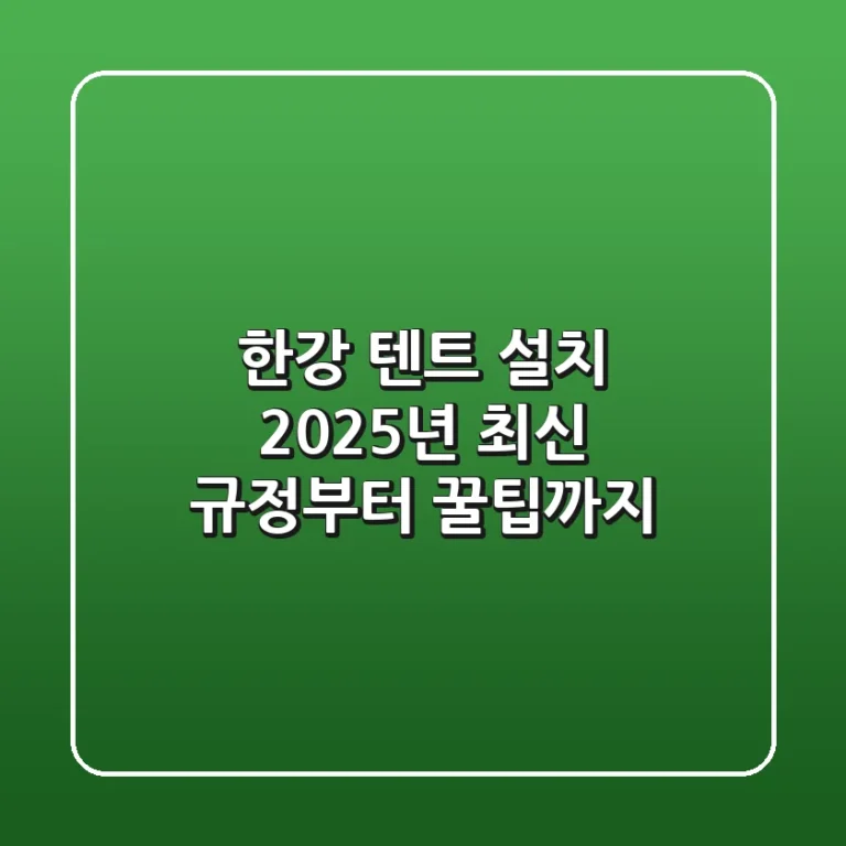 한강 텐트 설치, 2025년 최신 규정부터 꿀팁까지!