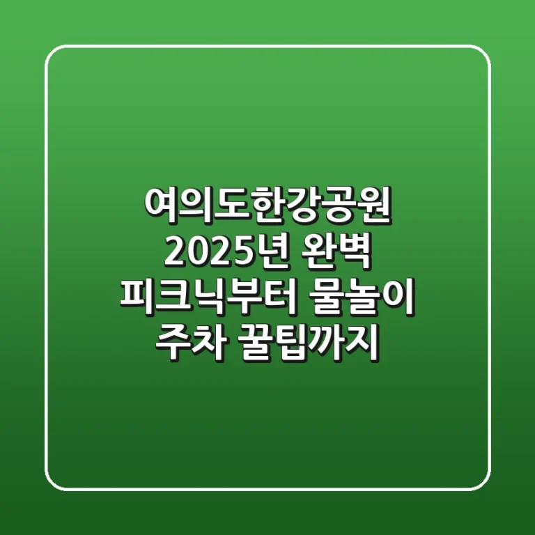 여의도한강공원: 2025년 완벽 피크닉부터 물놀이, 주차 꿀팁까지!